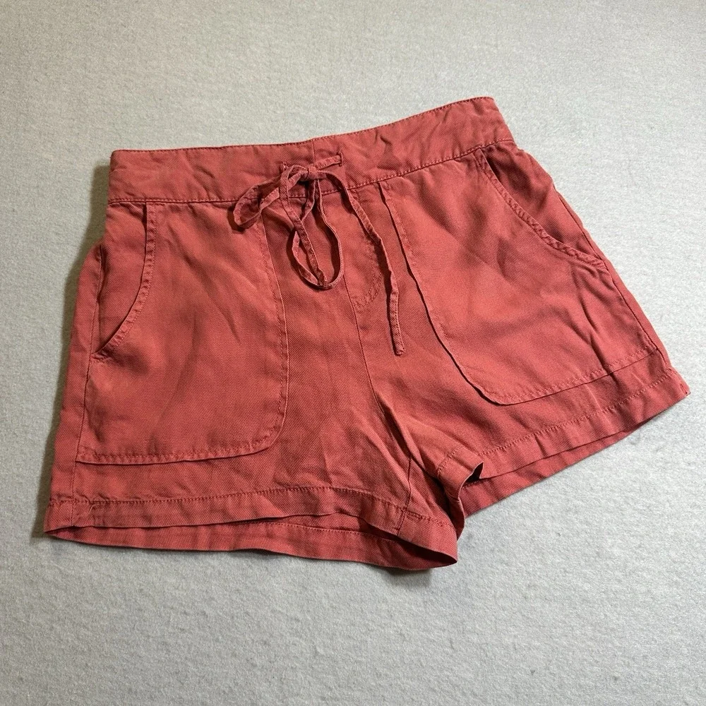 OAT New York Drawstring Shorts Womens XS Coral Elastic Waist Casual Lounge‎ NWT